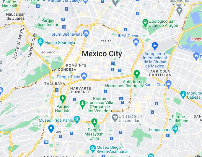 Map of san angel market mexico city