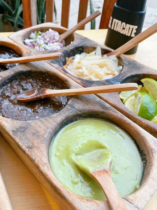 Salsas at El Itacate best food sayulita
